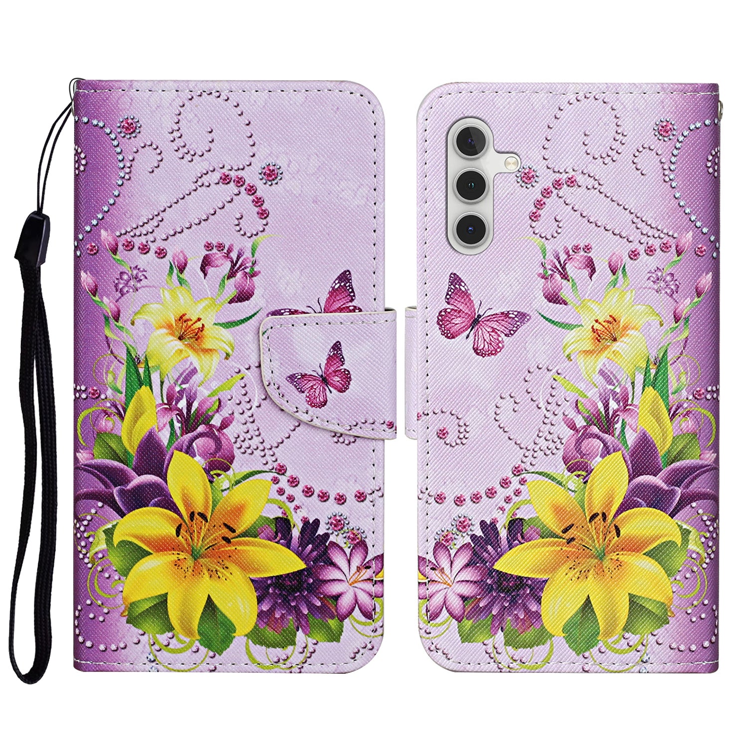 Pattern Printing PU Leather Cover for Samsung Galaxy S23 FE Cross Texture Wallet Phone Case with Strap Pattern Printing PU Leather Cover for Samsung Galaxy S23 FE Cross Texture Wallet Phone Case with Strap